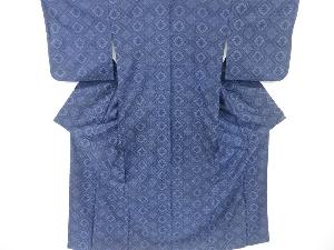 アンティーク　花菱模様織り出し　手織り紬　道行コートアンサンブル